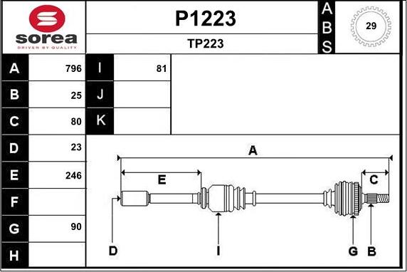 SNRA P1223 - Приводной вал autosila-amz.com