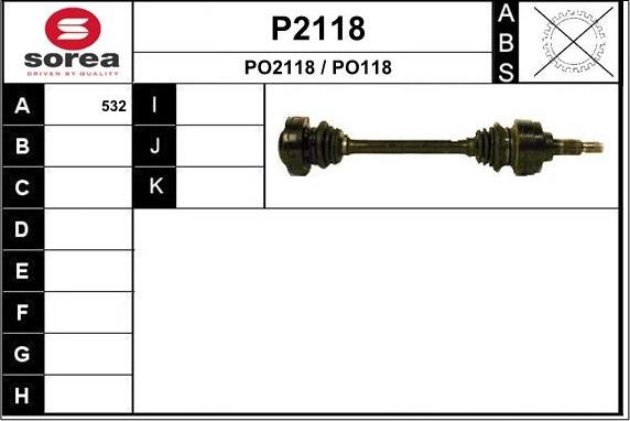 SNRA P2118 - Приводной вал autosila-amz.com