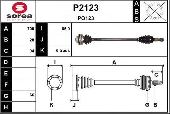 SNRA P2123 - Приводной вал autosila-amz.com