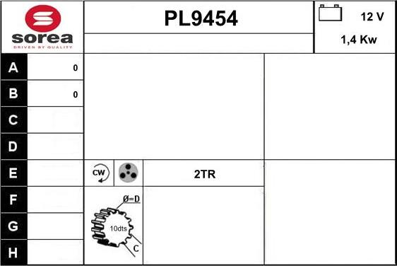 SNRA PL9454 - Стартер autosila-amz.com