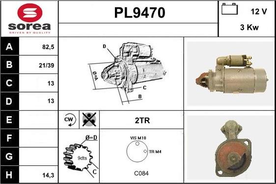 SNRA PL9470 - Стартер autosila-amz.com