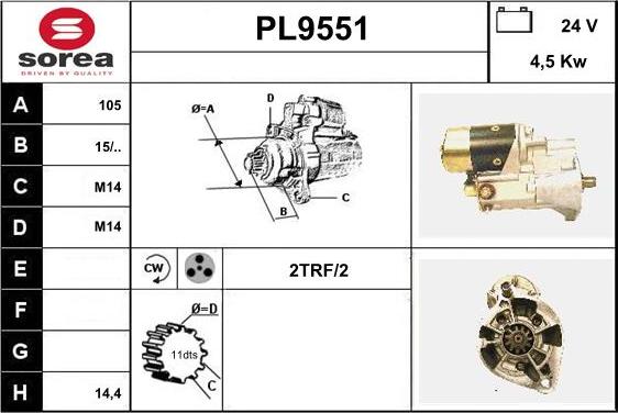 SNRA PL9551 - Стартер autosila-amz.com