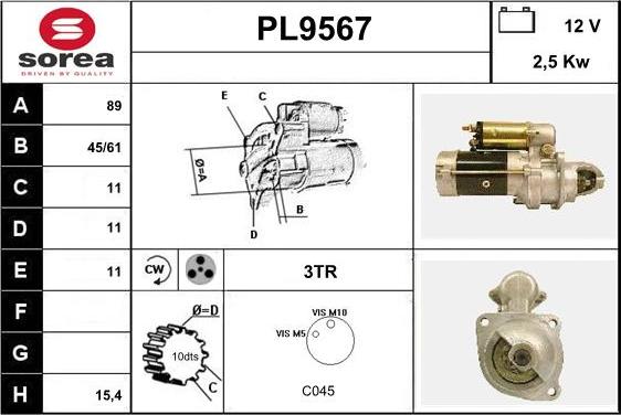 SNRA PL9567 - Стартер autosila-amz.com