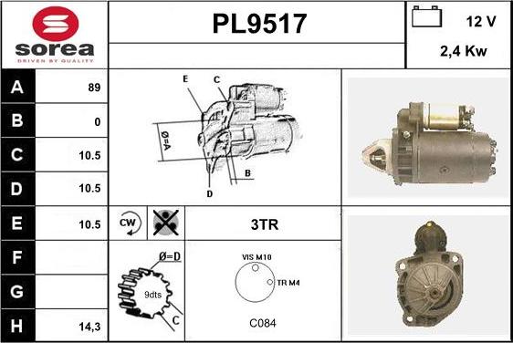 SNRA PL9517 - Стартер autosila-amz.com