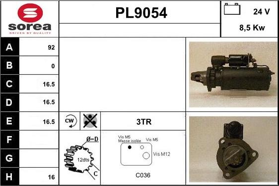 SNRA PL9054 - Стартер autosila-amz.com