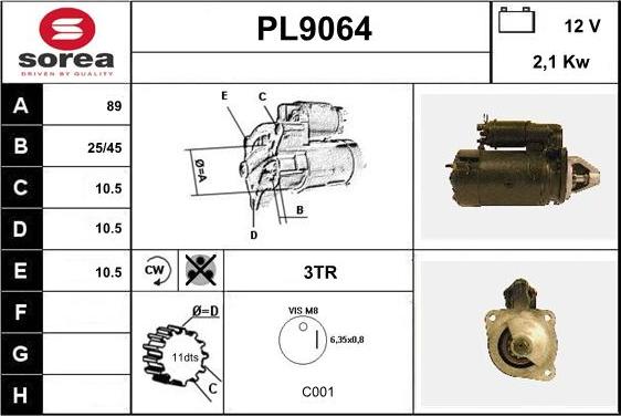 SNRA PL9064 - Стартер autosila-amz.com