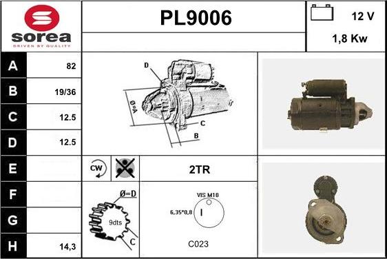 SNRA PL9006 - Стартер autosila-amz.com