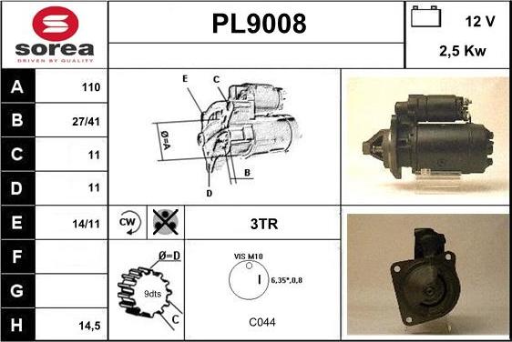 SNRA PL9008 - Стартер autosila-amz.com