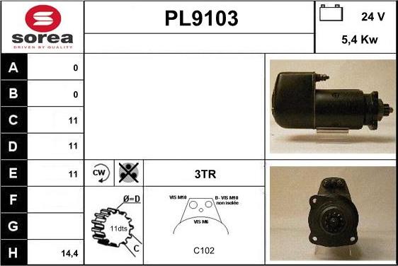 SNRA PL9103 - Стартер autosila-amz.com