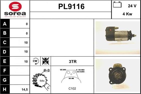 SNRA PL9116 - Стартер autosila-amz.com