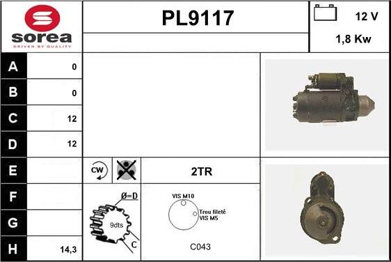 SNRA PL9117 - Стартер autosila-amz.com