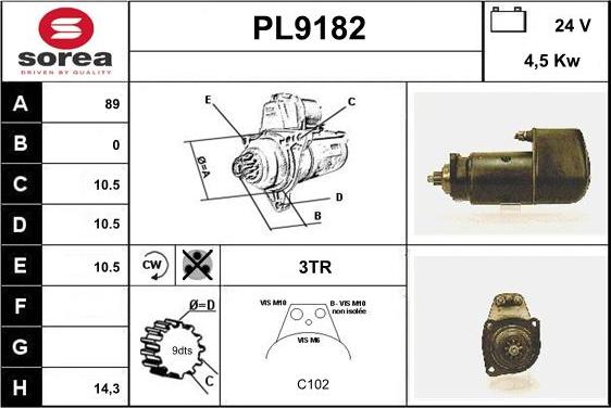 SNRA PL9182 - Стартер autosila-amz.com