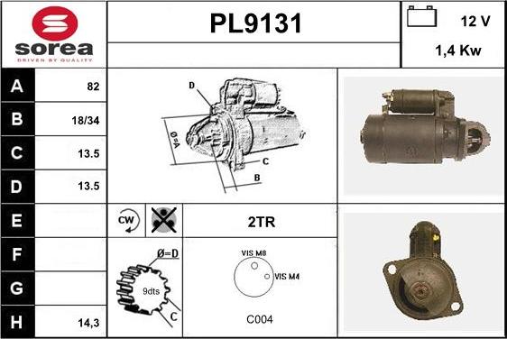 SNRA PL9131 - Стартер autosila-amz.com