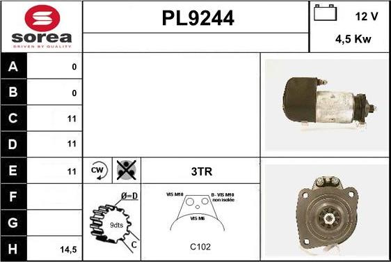 SNRA PL9244 - Стартер autosila-amz.com