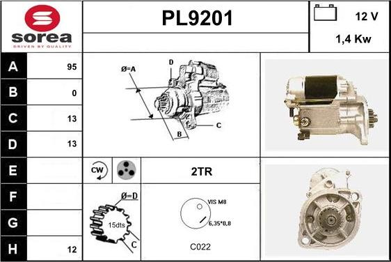 SNRA PL9201 - Стартер autosila-amz.com