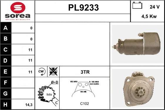 SNRA PL9233 - Стартер autosila-amz.com