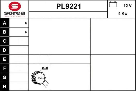 SNRA PL9221 - Стартер autosila-amz.com