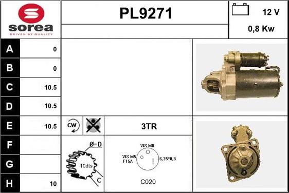 SNRA PL9271 - Стартер autosila-amz.com