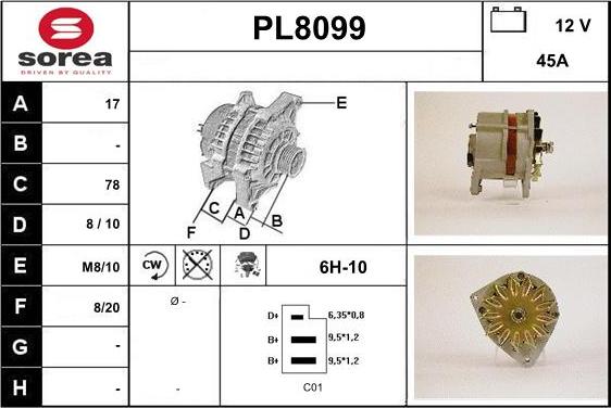 SNRA PL8099 - Генератор autosila-amz.com