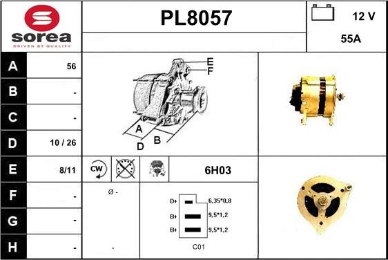 SNRA PL8057 - Генератор autosila-amz.com