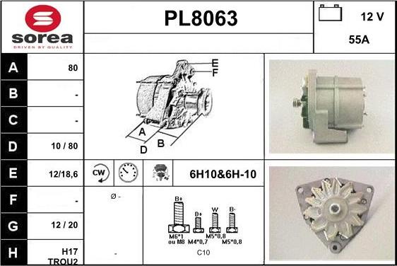 SNRA PL8063 - Генератор autosila-amz.com