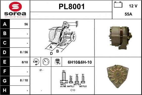 SNRA PL8001 - Генератор autosila-amz.com