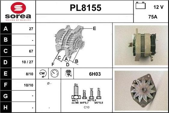 SNRA PL8155 - Генератор autosila-amz.com