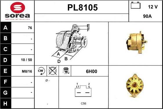 SNRA PL8105 - Генератор autosila-amz.com