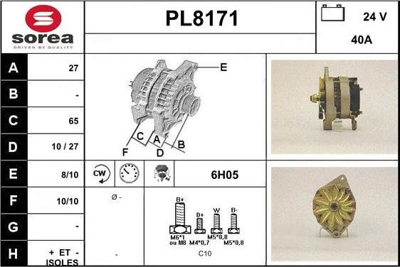 SNRA PL8171 - Генератор autosila-amz.com