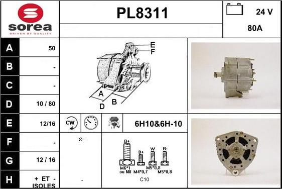 SNRA PL8311 - Генератор autosila-amz.com