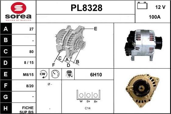 SNRA PL8328 - Генератор autosila-amz.com