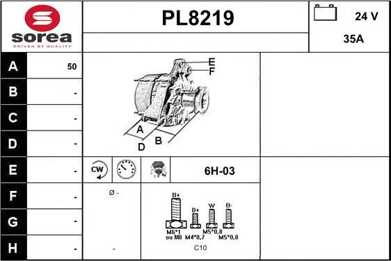 SNRA PL8219 - Генератор autosila-amz.com