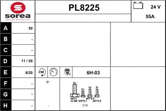 SNRA PL8225 - Генератор autosila-amz.com