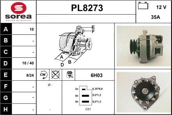 SNRA PL8273 - Генератор autosila-amz.com