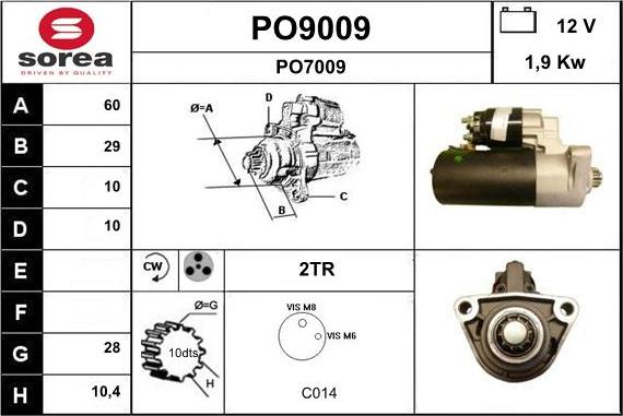 SNRA PO9009 - Стартер autosila-amz.com