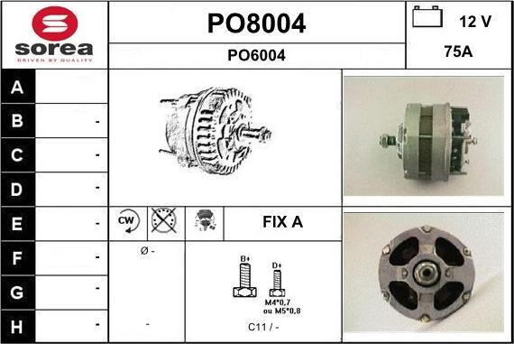 SNRA PO8004 - Генератор autosila-amz.com