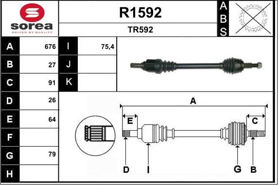 SNRA R1592 - Приводной вал autosila-amz.com