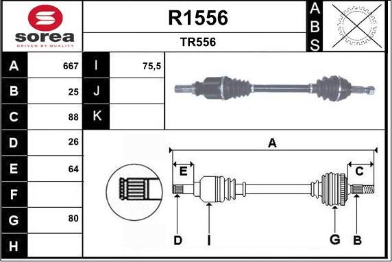 SNRA R1556 - Приводной вал autosila-amz.com