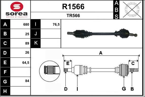 SNRA R1566 - Приводной вал autosila-amz.com