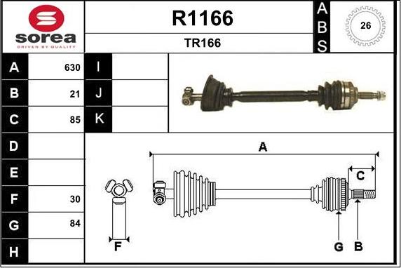 SNRA R1166 - Приводной вал autosila-amz.com