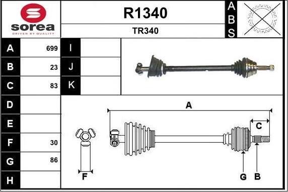 SNRA R1340 - Приводной вал autosila-amz.com