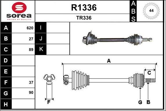 SNRA R1336 - Приводной вал autosila-amz.com