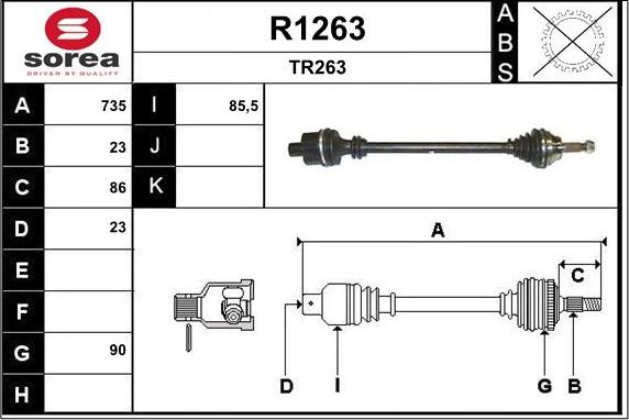 SNRA R1263 - Приводной вал autosila-amz.com