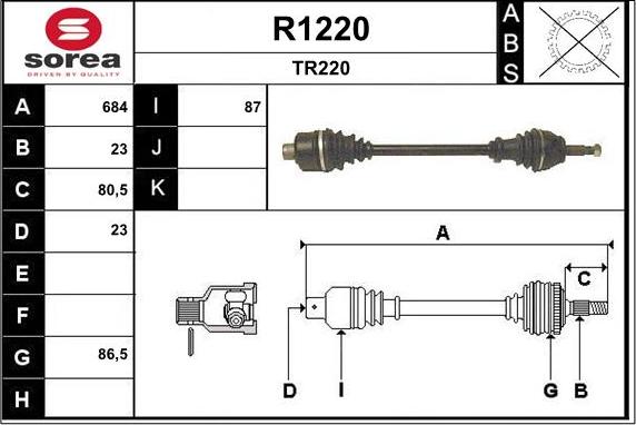 SNRA R1220 - Приводной вал autosila-amz.com