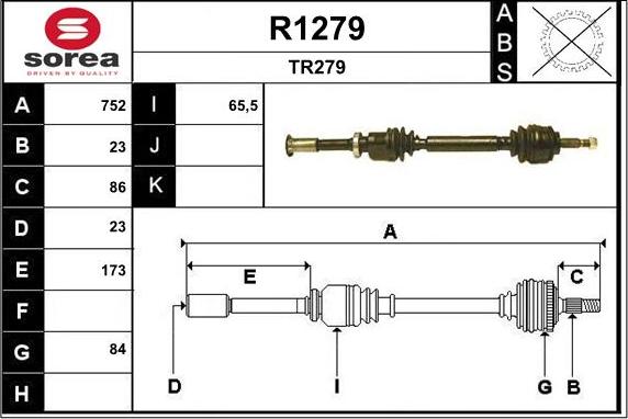 SNRA R1279 - Приводной вал autosila-amz.com