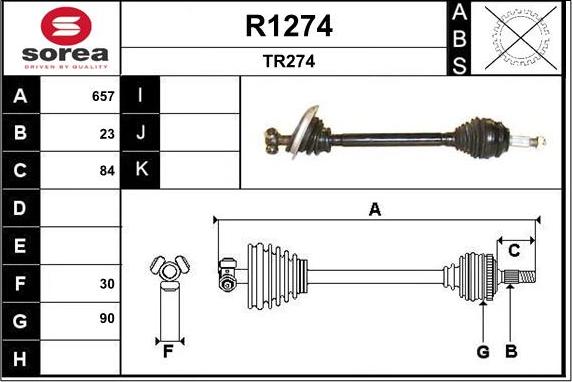 SNRA R1274 - Приводной вал autosila-amz.com