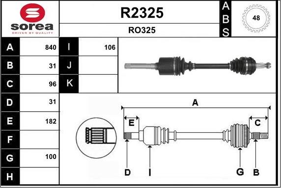 SNRA R2325 - Приводной вал autosila-amz.com