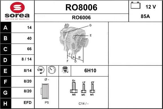 SNRA RO8006 - Генератор autosila-amz.com