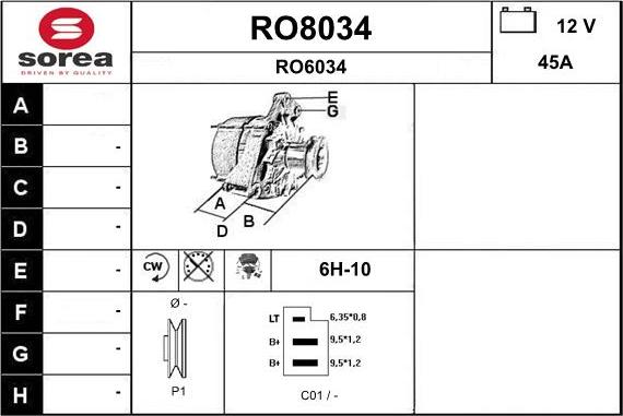 SNRA RO8034 - Генератор autosila-amz.com