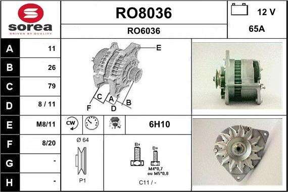 SNRA RO8036 - Генератор autosila-amz.com